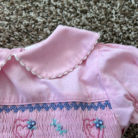 Vintage Allison Ann Baby Girl Embroidered Pink Hear Shortsleeve Romper 18M - Picture 5 of 11
